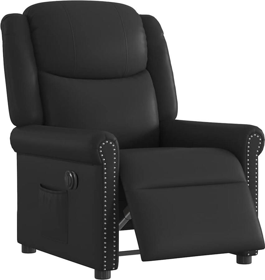 VidaXL Fauteuil elektrisch verstelbaar kunstleer glanzend zwart