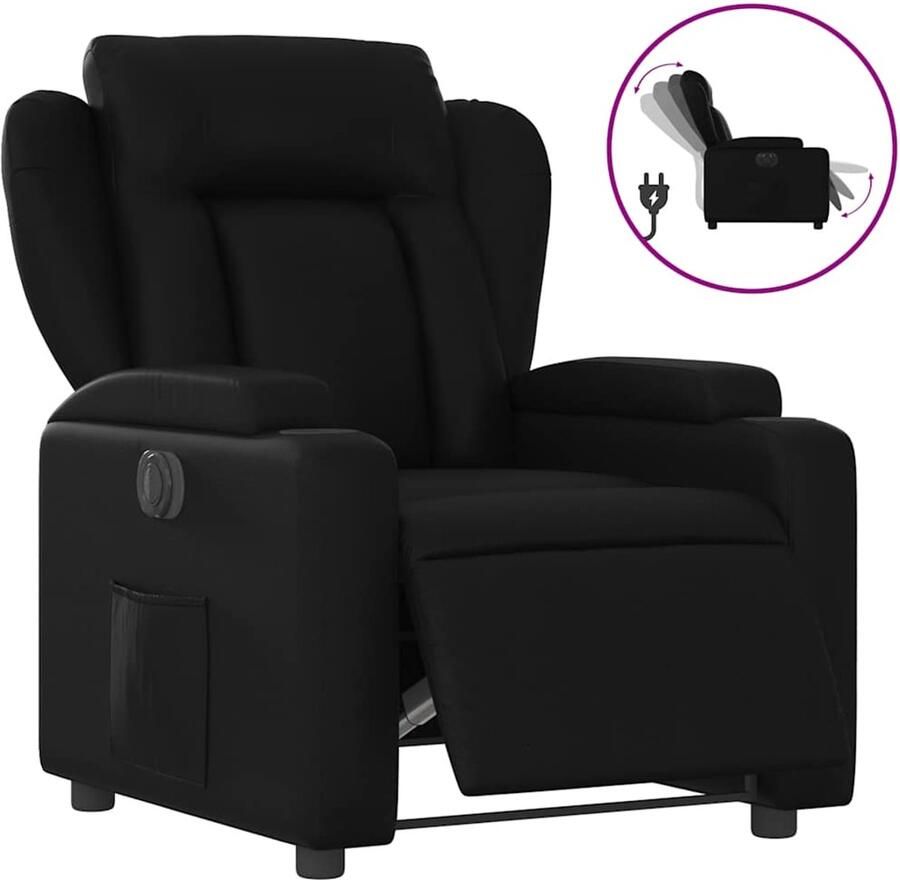 Vida XL vidaXL Fauteuil elektrisch verstelbaar kunstleer zwart-VXL-3204530