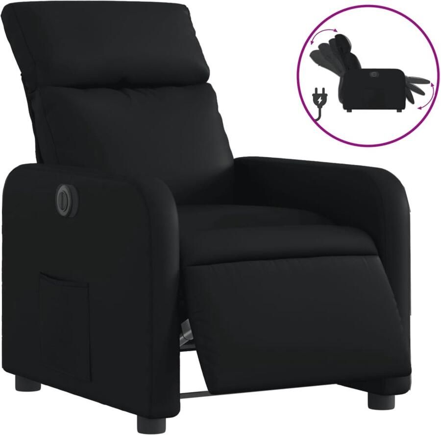 Vida XL vidaXL Fauteuil elektrisch verstelbaar kunstleer zwart-VXL-3206735