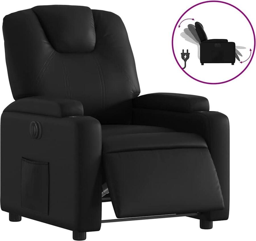 Vida XL vidaXL Fauteuil elektrisch verstelbaar kunstleer zwart-VXL-3204416 - Foto 3