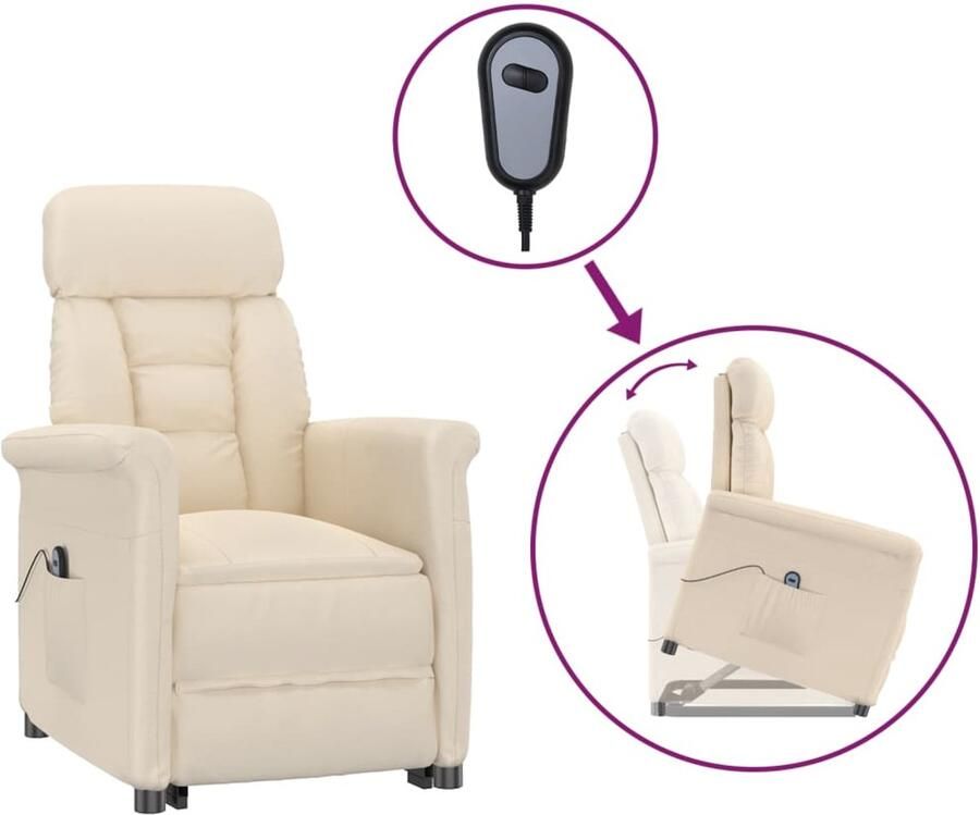 VidaXL Fauteuil Elektrisch Verstelbaar Beige Elektrische Fauteuil Lounge Stoel Leesfauteuil TV Fauteuil Ergonomische Stoel