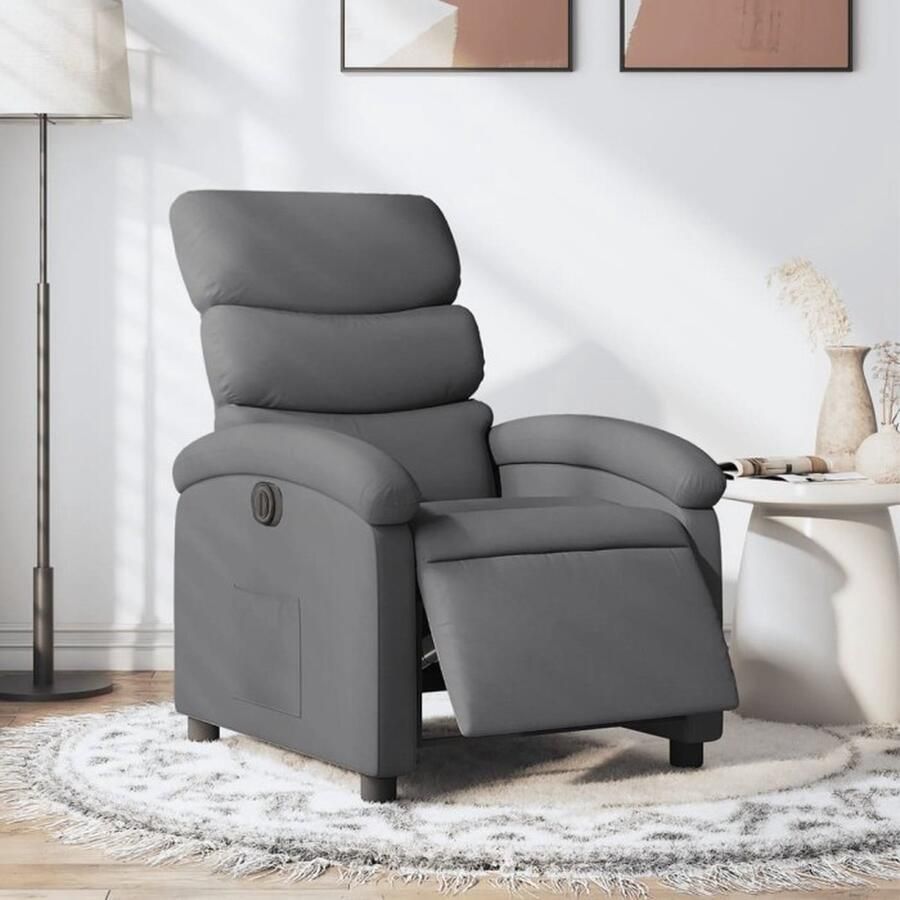 VidaXL Fauteuil elektrisch verstelbaar stof donkergrijs - Foto 2