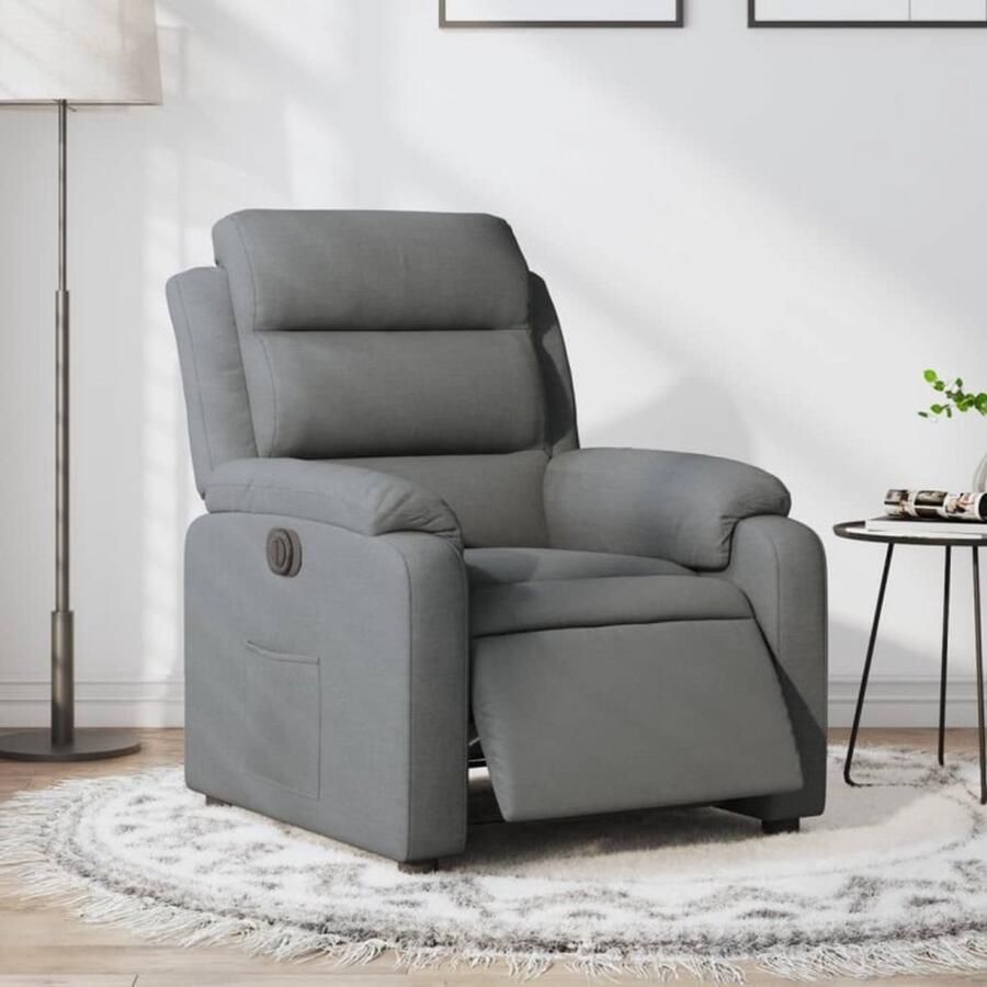 VidaXL Fauteuil elektrisch verstelbaar stof donkergrijs - Foto 2