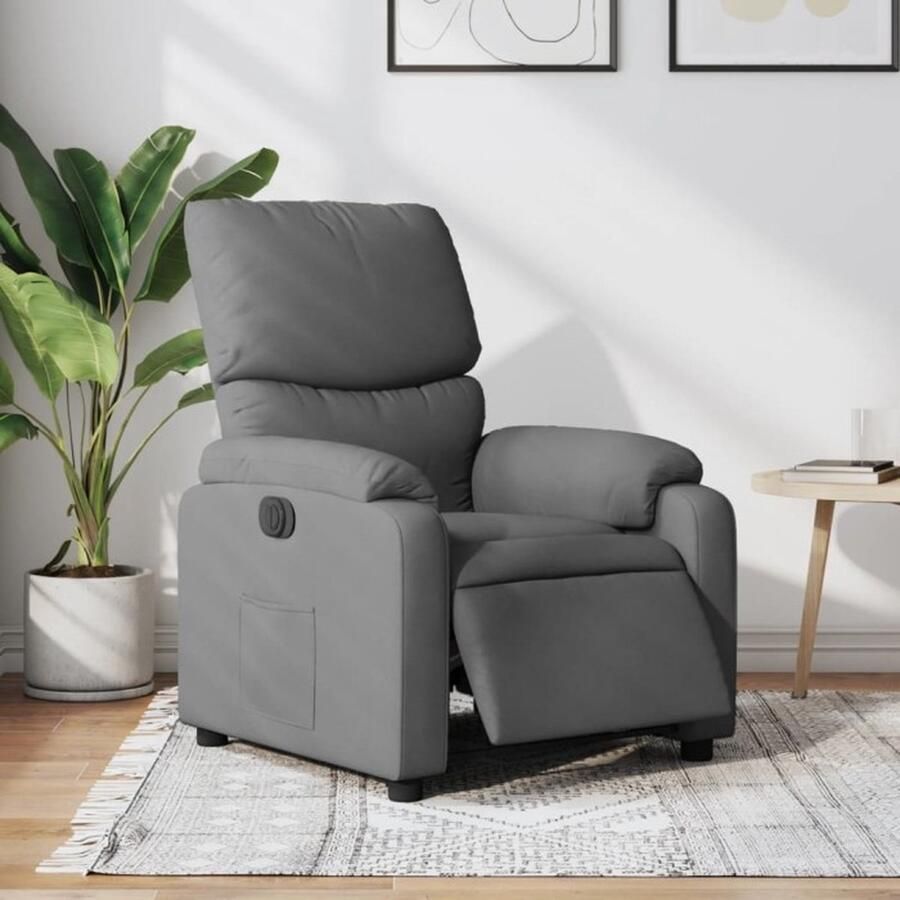 VidaXL Fauteuil elektrisch verstelbaar stof donkergrijs - Foto 2