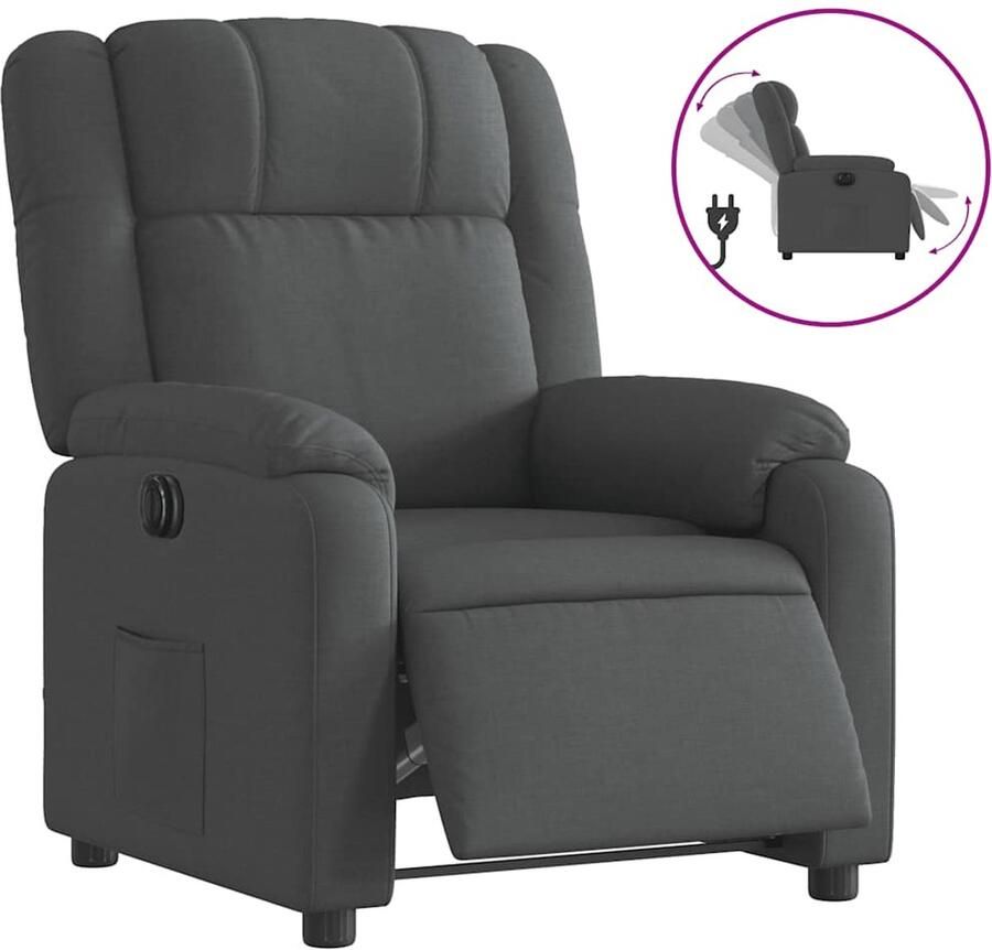 Vida XL vidaXL Fauteuil elektrisch verstelbaar stof donkergrijs-VXL-3205179 - Foto 2