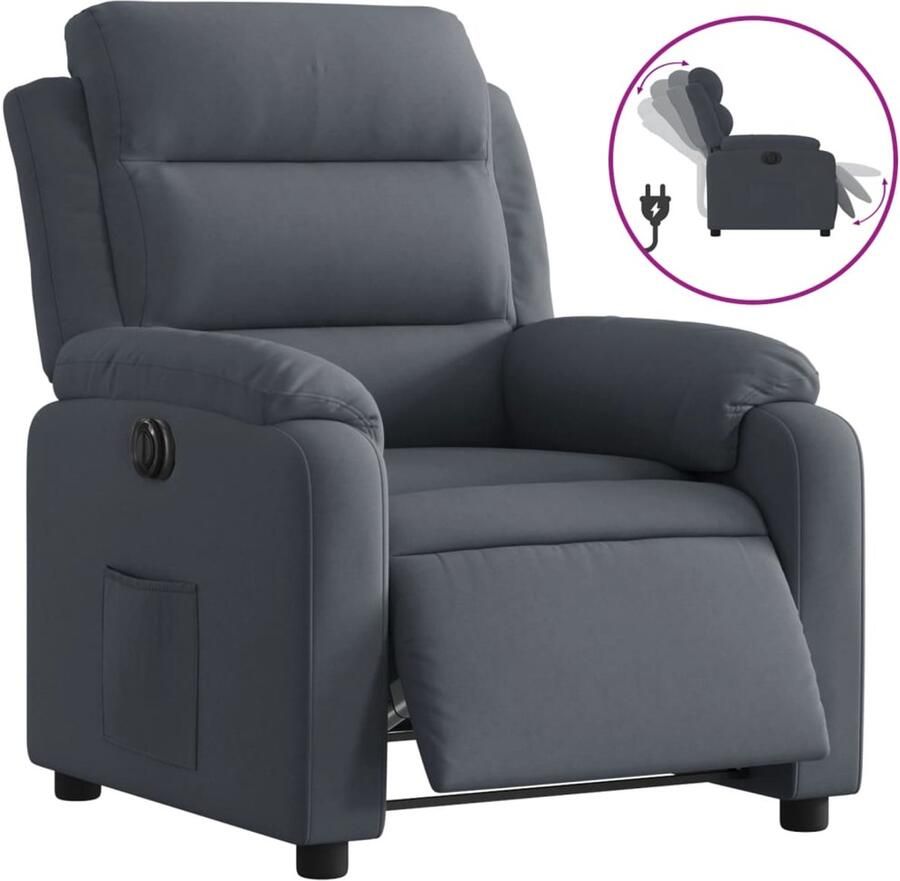 Vida XL vidaXL Fauteuil elektrisch verstelbaar stof donkergrijs-VXL-3205071