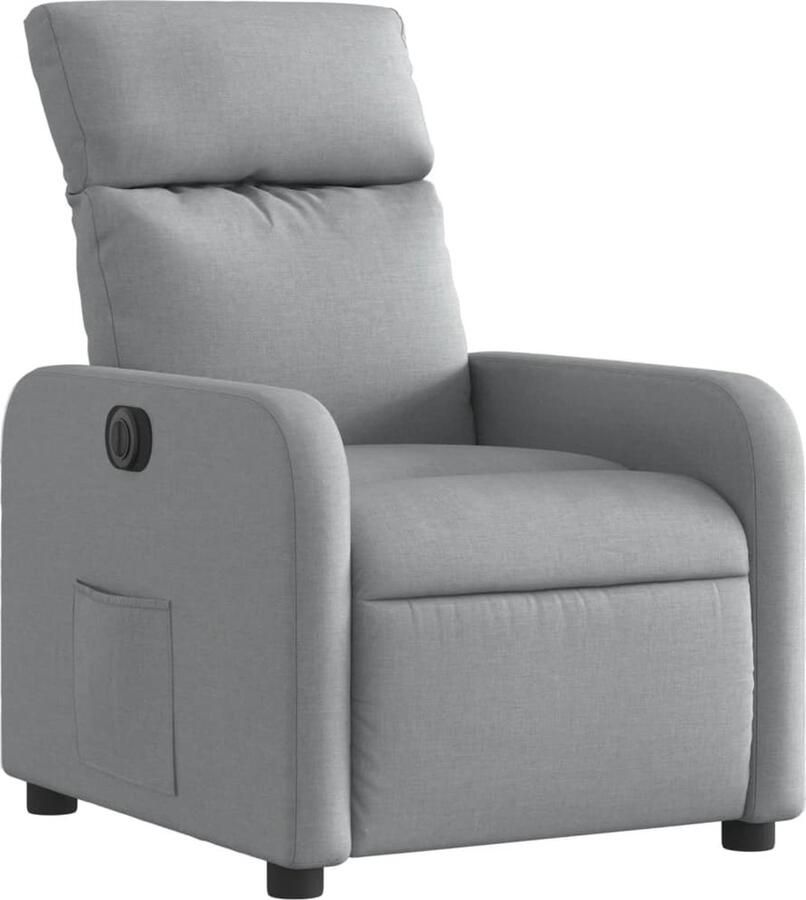 VidaXL Fauteuil elektrisch verstelbaar stof lichtgrijs - Foto 3