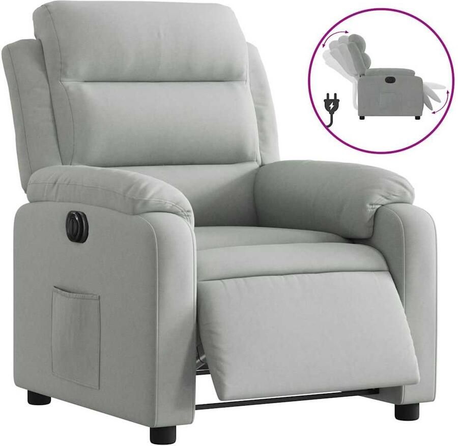 VidaXL Fauteuil elektrisch verstelbaar stof lichtgrijs