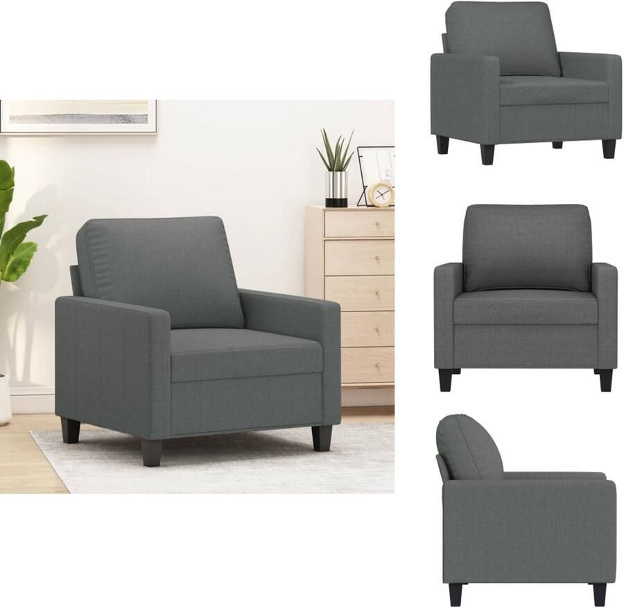 VidaXL Fauteuil Fauteuils Bank Sofa Fauteuil 60 cm stof donkergrijs
