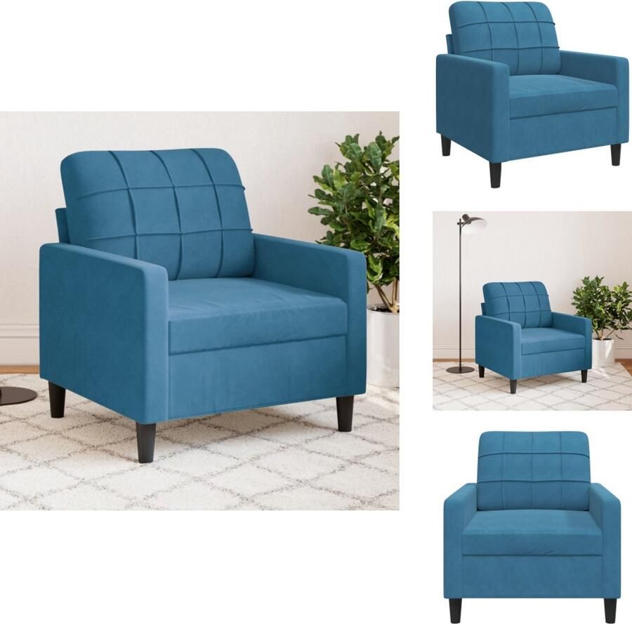 VidaXL Fauteuil Fauteuils Bank Zitstoel Fauteuil 60 cm fluweel blauw
