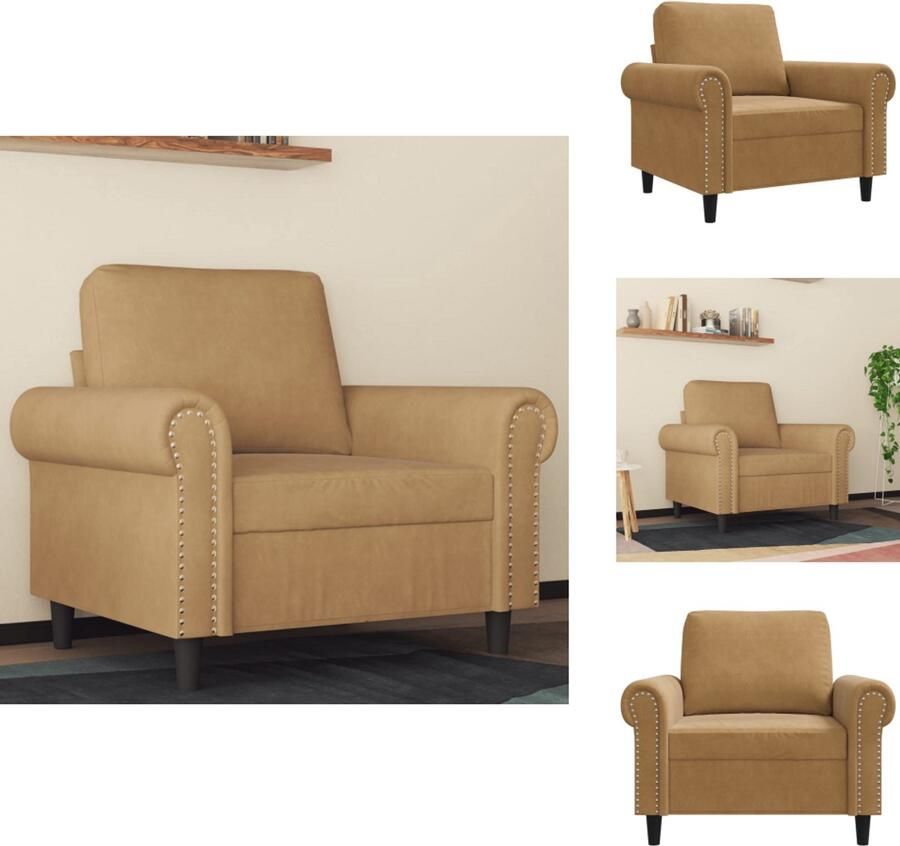 VidaXL Fauteuil Fauteuils Bank Zitstoel Fauteuil 60 cm fluweel bruin