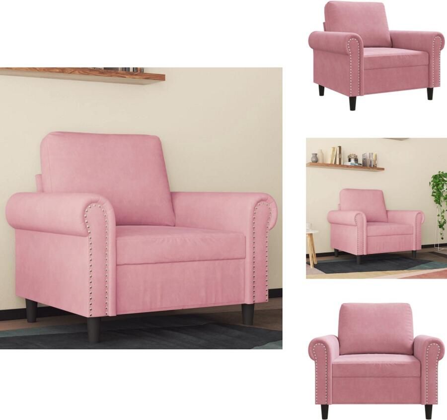 VidaXL Fauteuil Fauteuils Bank Zitstoel Fauteuil 60 cm fluweel roze