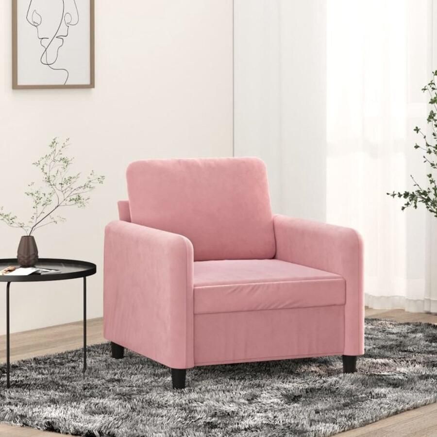 VidaXL Fauteuil 60 cm fluweel roze