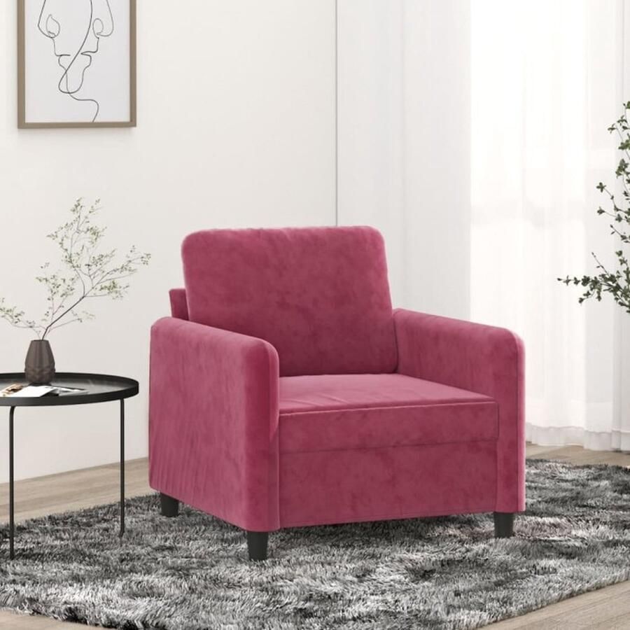 VidaXL Fauteuil 60 cm fluweel wijnrood