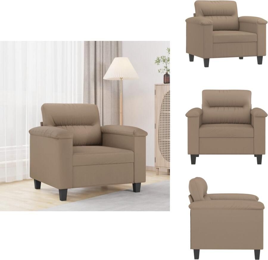 VidaXL Fauteuil Fauteuils Bank Zitstoel Fauteuil 60 cm kunstleer cappuccinokleurig