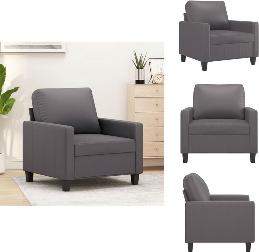 VidaXL Fauteuil Fauteuils Bank Zitstoel Fauteuil 60 cm kunstleer grijs