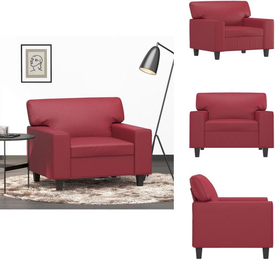 VidaXL Fauteuil Fauteuils Bank Zitstoel Fauteuil 60 cm kunstleer wijnrood