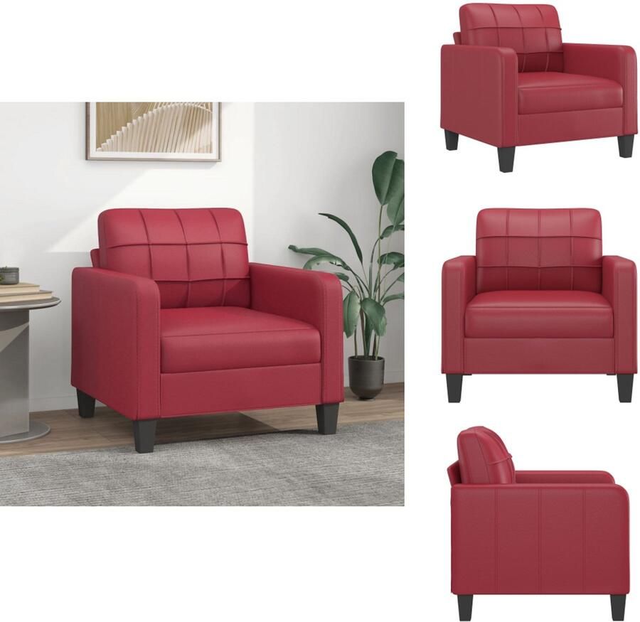 VidaXL Fauteuil Fauteuils Bank Zitstoel Fauteuil 60 cm kunstleer wijnrood