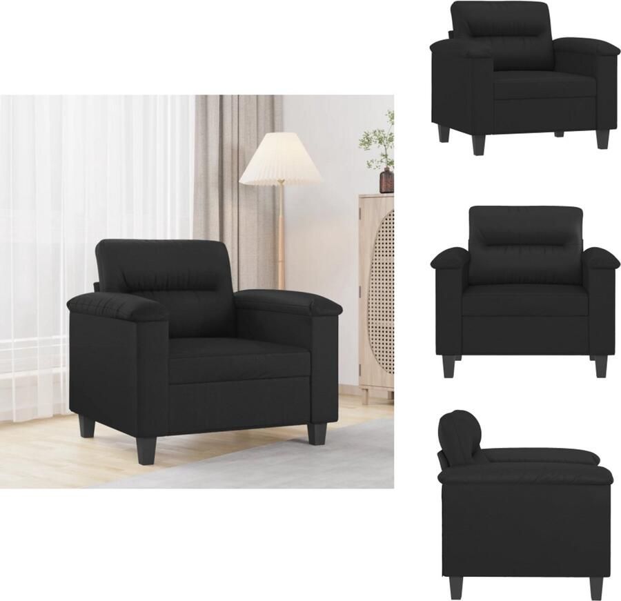 VidaXL Fauteuil Fauteuils Bank Zitstoel Fauteuil 60 cm kunstleer zwart - Foto 2
