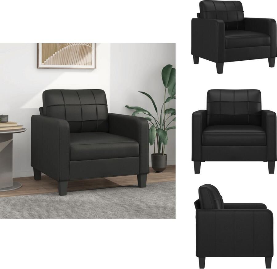 VidaXL Fauteuil Fauteuils Bank Zitstoel Fauteuil 60 cm kunstleer zwart