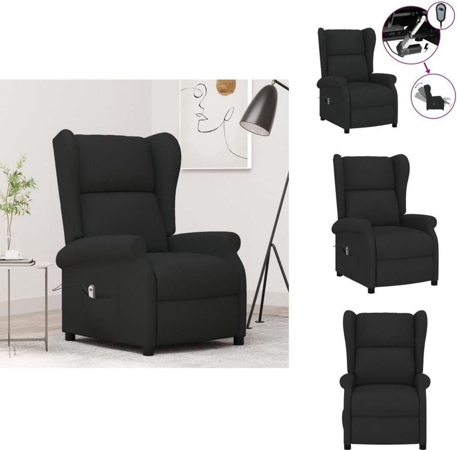 VidaXL Fauteuil Fauteuils Leunstoel Armstoel Fauteuil verstelbaar elektrisch stof zwart