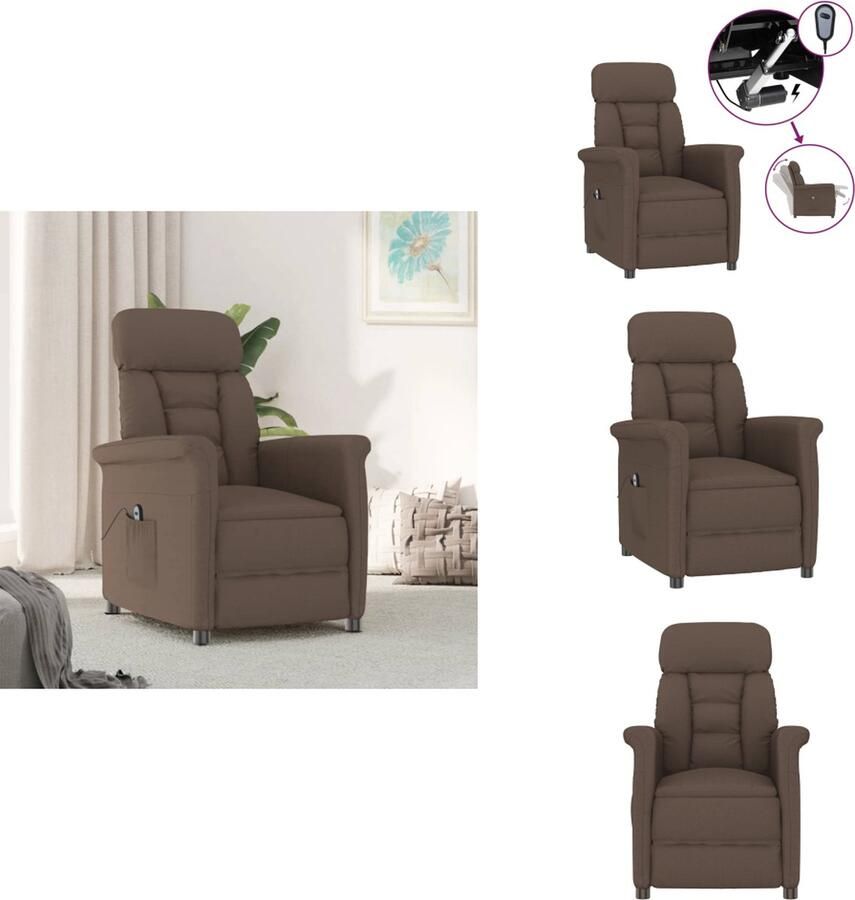 VidaXL Fauteuil Fauteuils Leunstoel Fauteuil Kunstleer Fauteuil elektrisch verstelbaar kunstsuèdeleer bruin