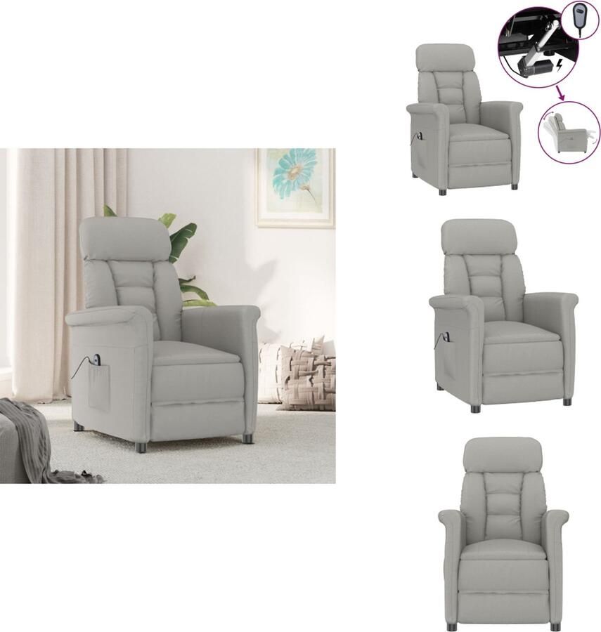 VidaXL Fauteuil Fauteuils Leunstoel Fauteuil Kunstleer Fauteuil elektrisch verstelbaar kunstsuèdeleer lichtgrijs