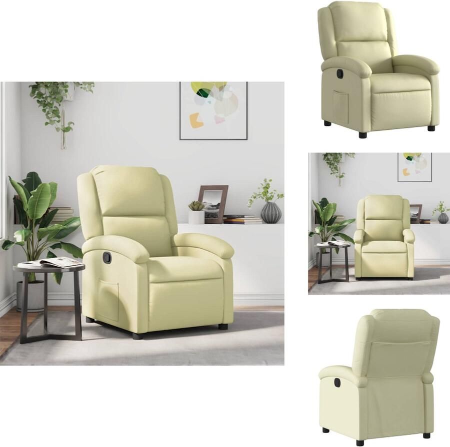 VidaXL Fauteuil Fauteuils Leunstoel Relaxfauteuil Fauteuil echt leer crèmekleurig