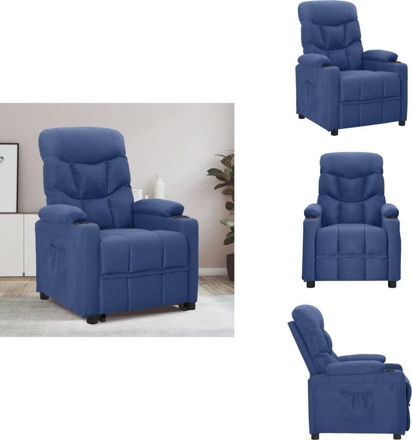VidaXL Fauteuil Fauteuils Leunstoel Relaxfauteuil Fauteuil verstelbaar stof blauw
