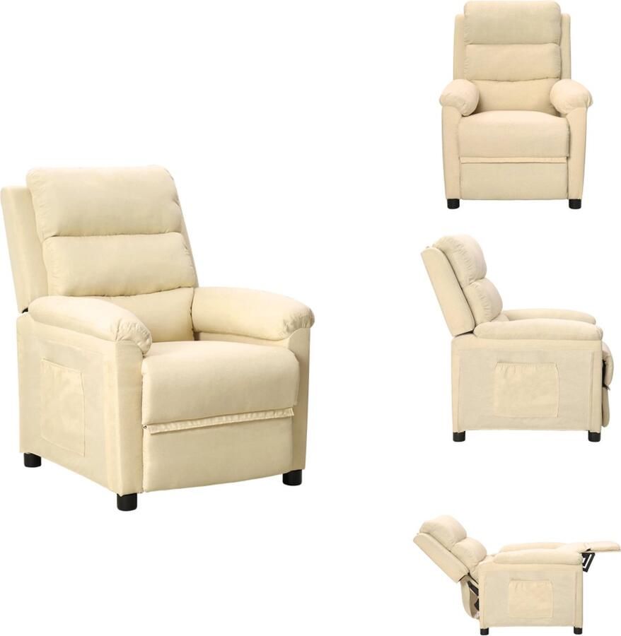 VidaXL Fauteuil Fauteuils Leunstoel Relaxfauteuil Fauteuil verstelbaar stof crèmekleurig
