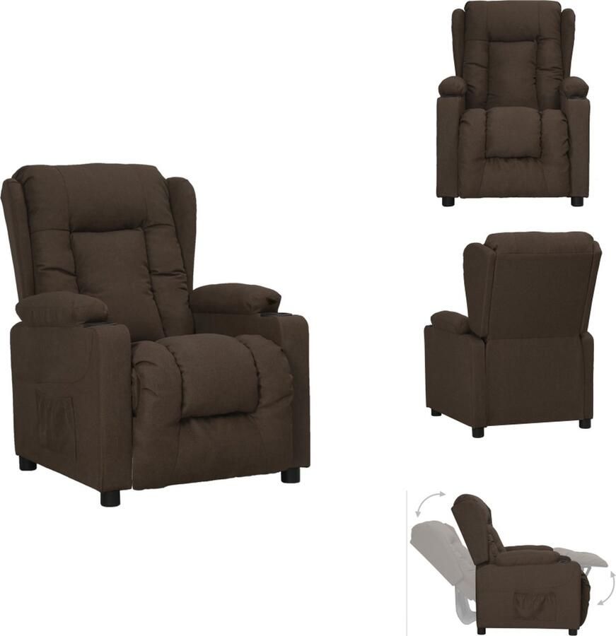 VidaXL Fauteuil Fauteuils Leunstoel Relaxfauteuil Fauteuil verstelbaar stof donkerbruin