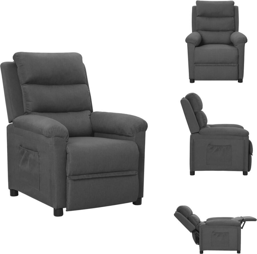 VidaXL Fauteuil Fauteuils Leunstoel Relaxfauteuil Fauteuil verstelbaar stof donkergrijs
