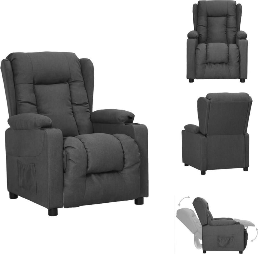 VidaXL Fauteuil Fauteuils Leunstoel Relaxfauteuil Fauteuil verstelbaar stof donkergrijs