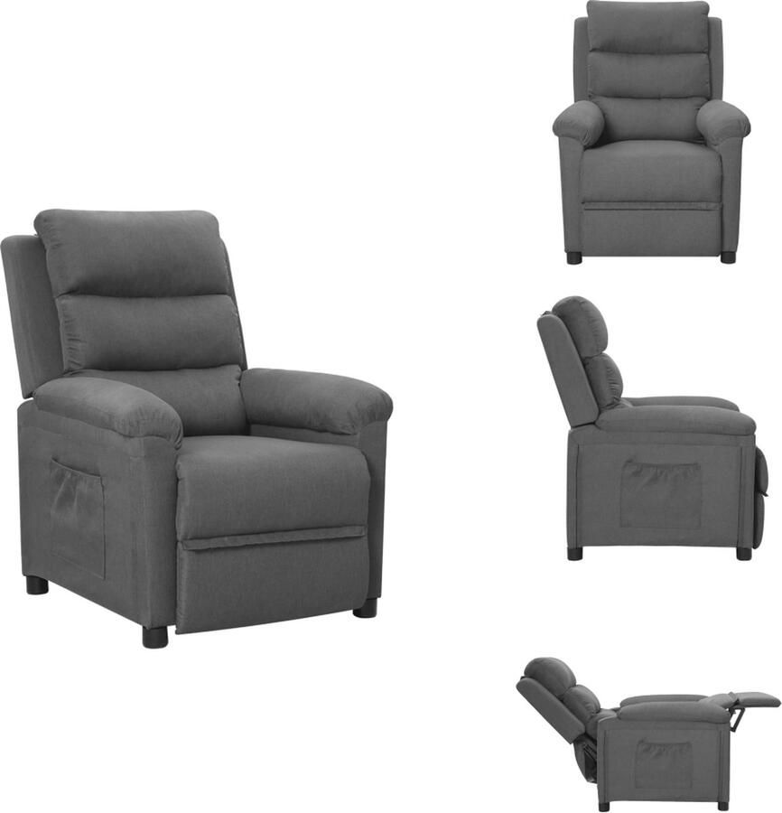 VidaXL Fauteuil Fauteuils Leunstoel Relaxfauteuil Fauteuil verstelbaar stof lichtgrijs