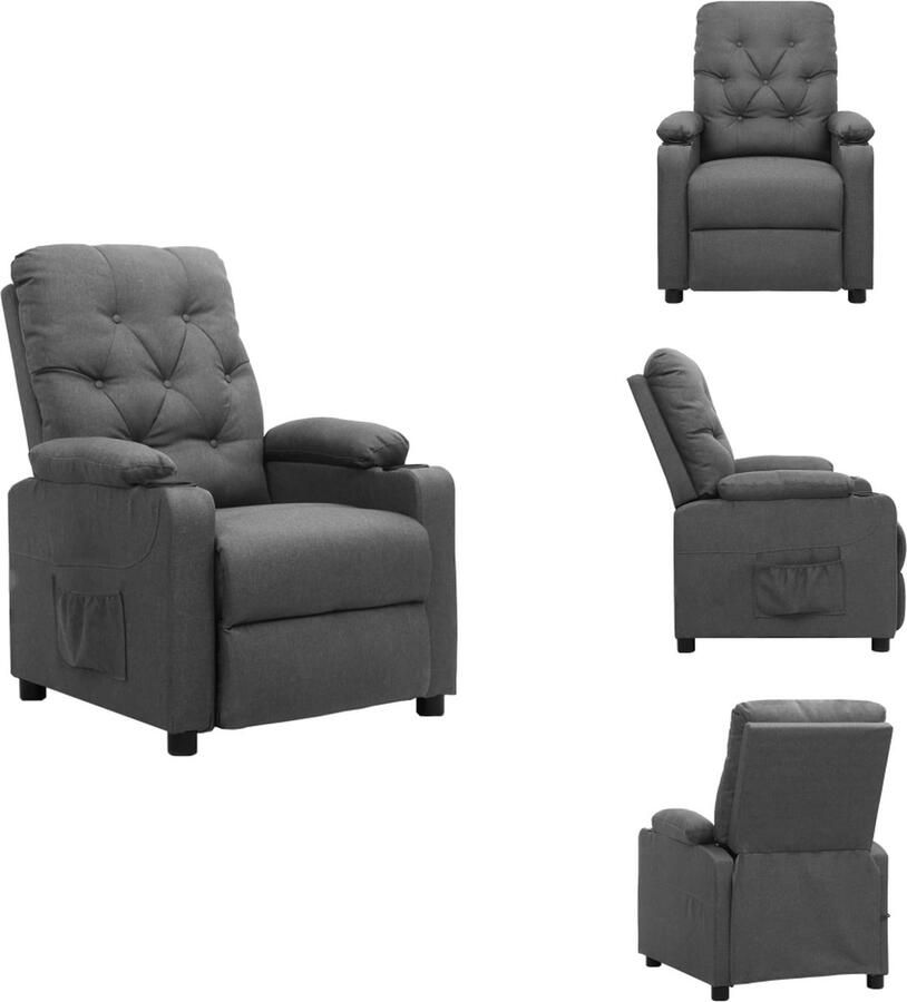VidaXL Fauteuil Fauteuils Leunstoel Relaxfauteuil Fauteuil verstelbaar stof lichtgrijs
