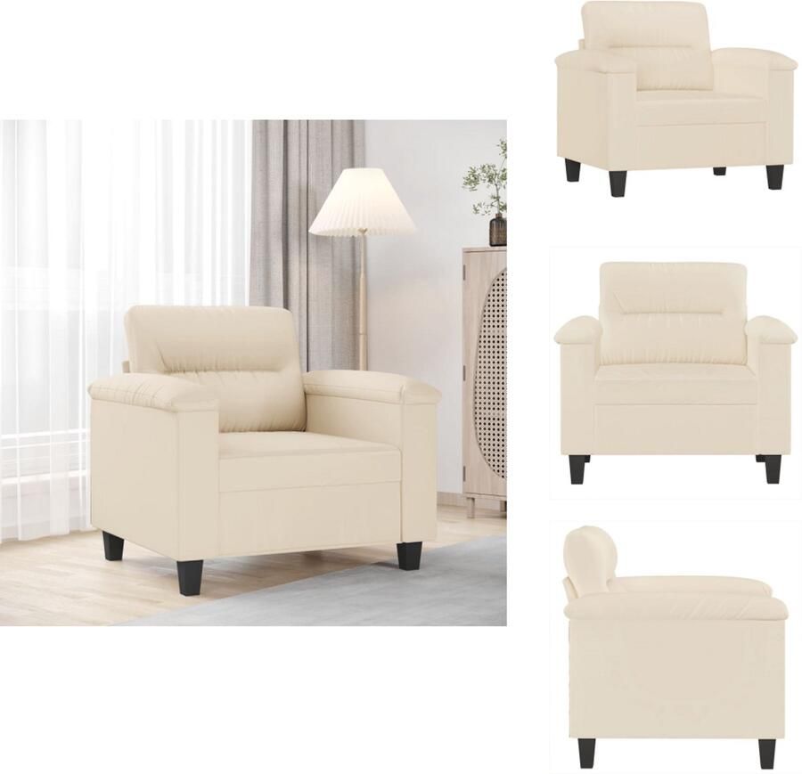 VidaXL Fauteuil Fauteuils Relaxfauteuil Leunstoel Fauteuil 60 cm microvezelstof beige