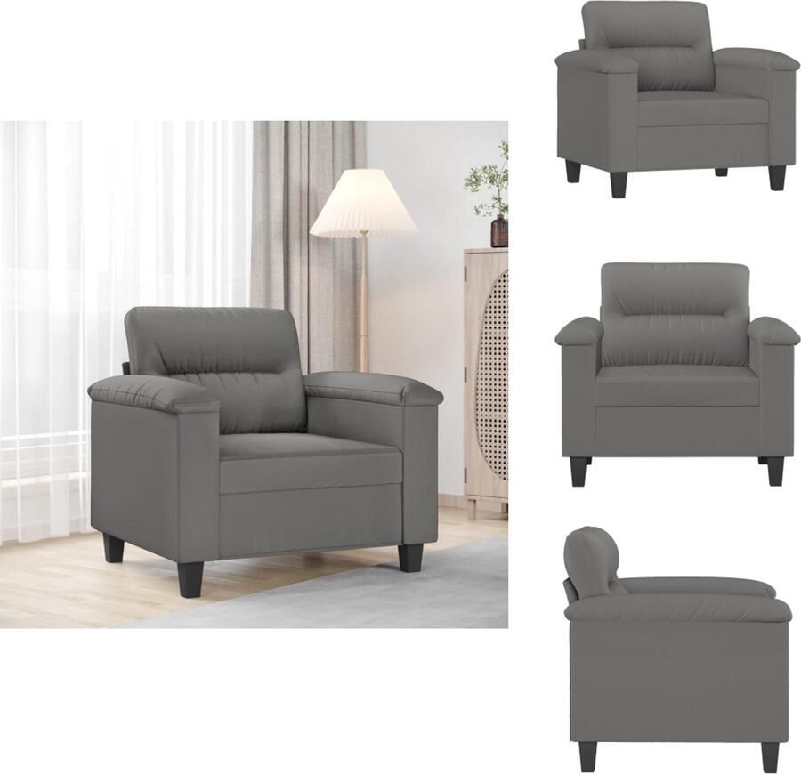 VidaXL Fauteuil Fauteuils Relaxfauteuil Leunstoel Fauteuil 60 cm microvezelstof donkergrijs