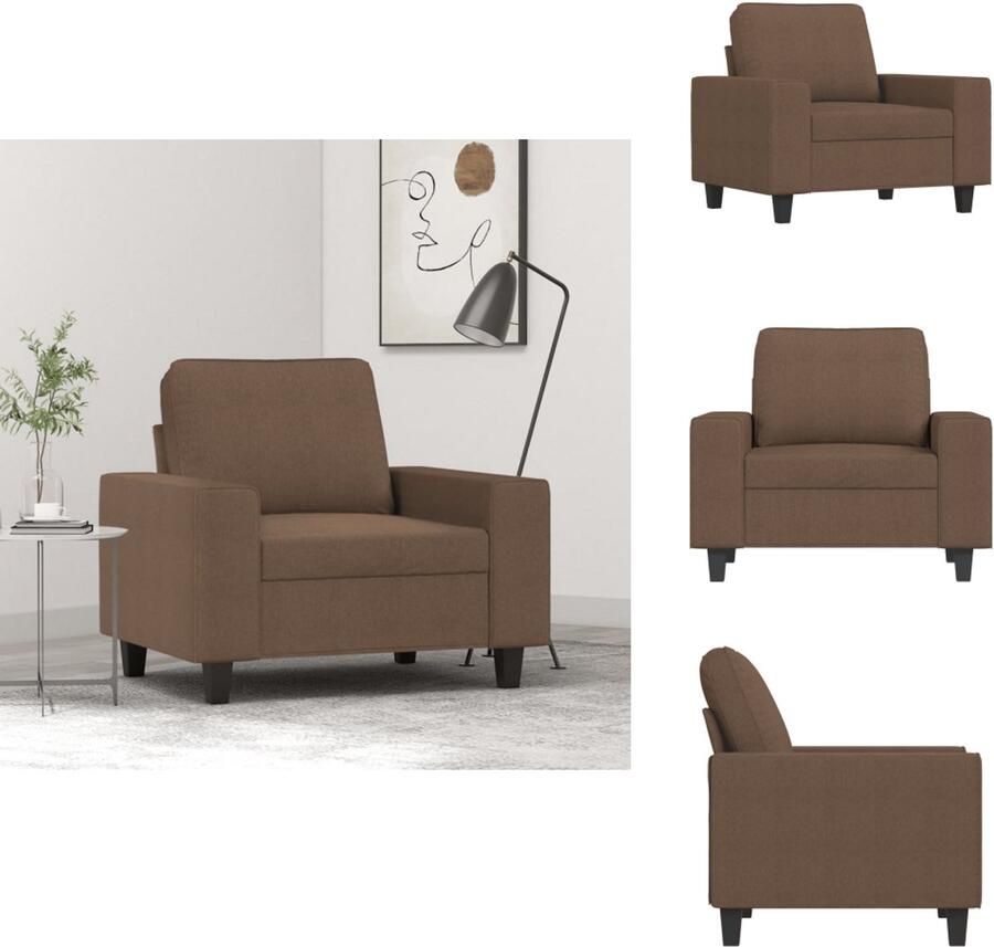 VidaXL Fauteuil 60 cm Stof Bruin Fauteuil Fauteuils Relaxfauteuil Leunstoel