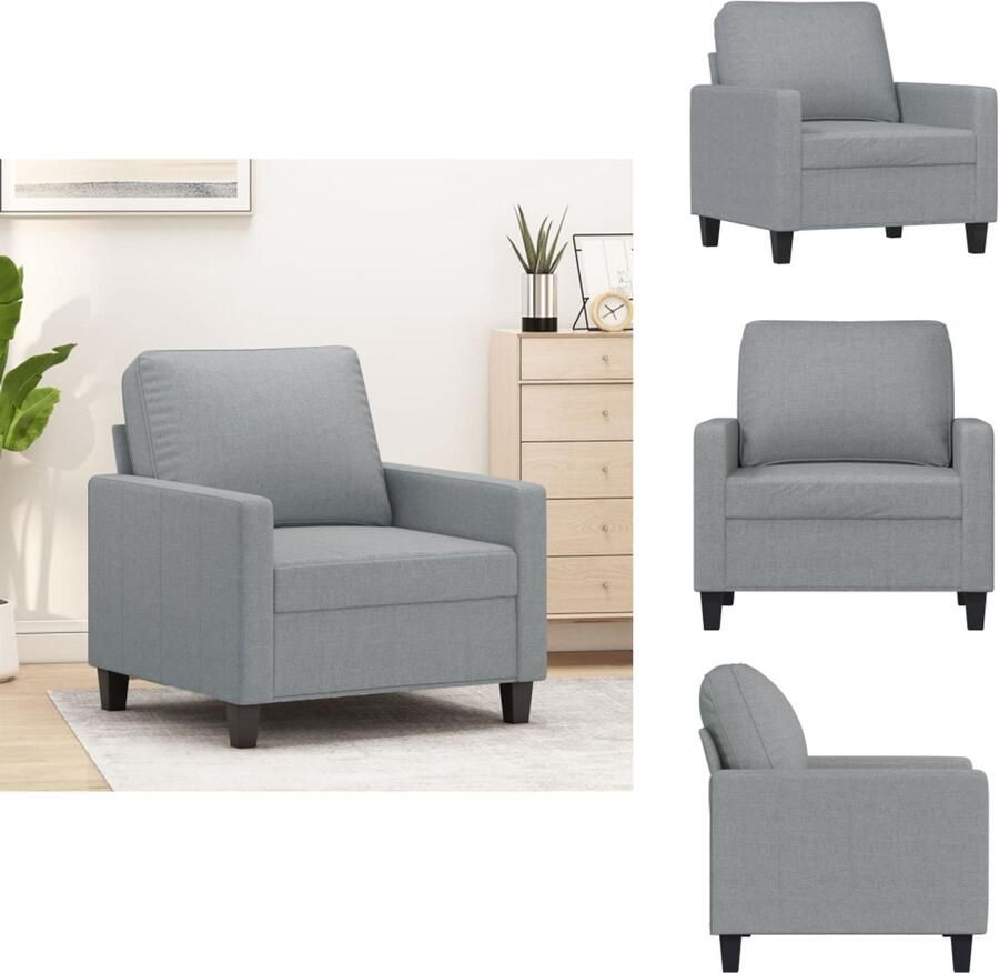 VidaXL Fauteuil Fauteuils Relaxfauteuil Leunstoel Fauteuil 60 cm stof lichtgrijs