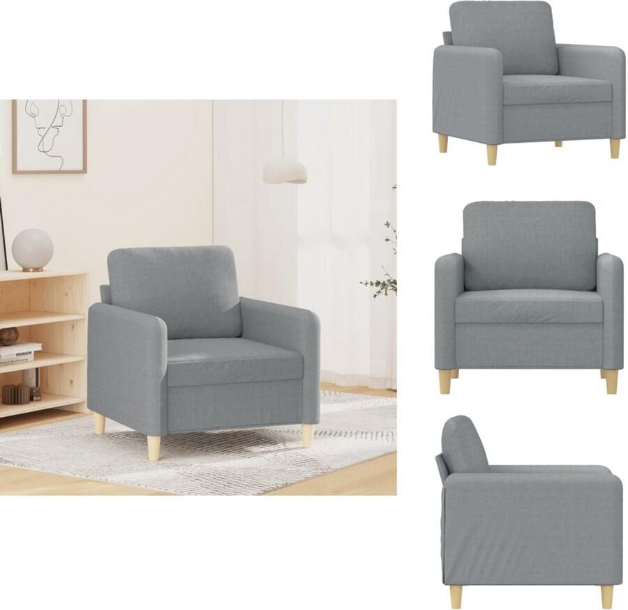 VidaXL Fauteuil Fauteuils Relaxfauteuil Leunstoel Fauteuil 60 cm stof lichtgrijs