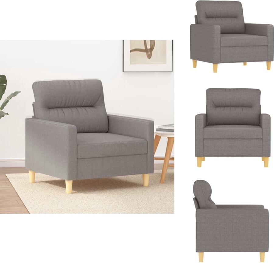 VidaXL Fauteuil Fauteuils Relaxfauteuil Leunstoel Fauteuil 60 cm stof taupe