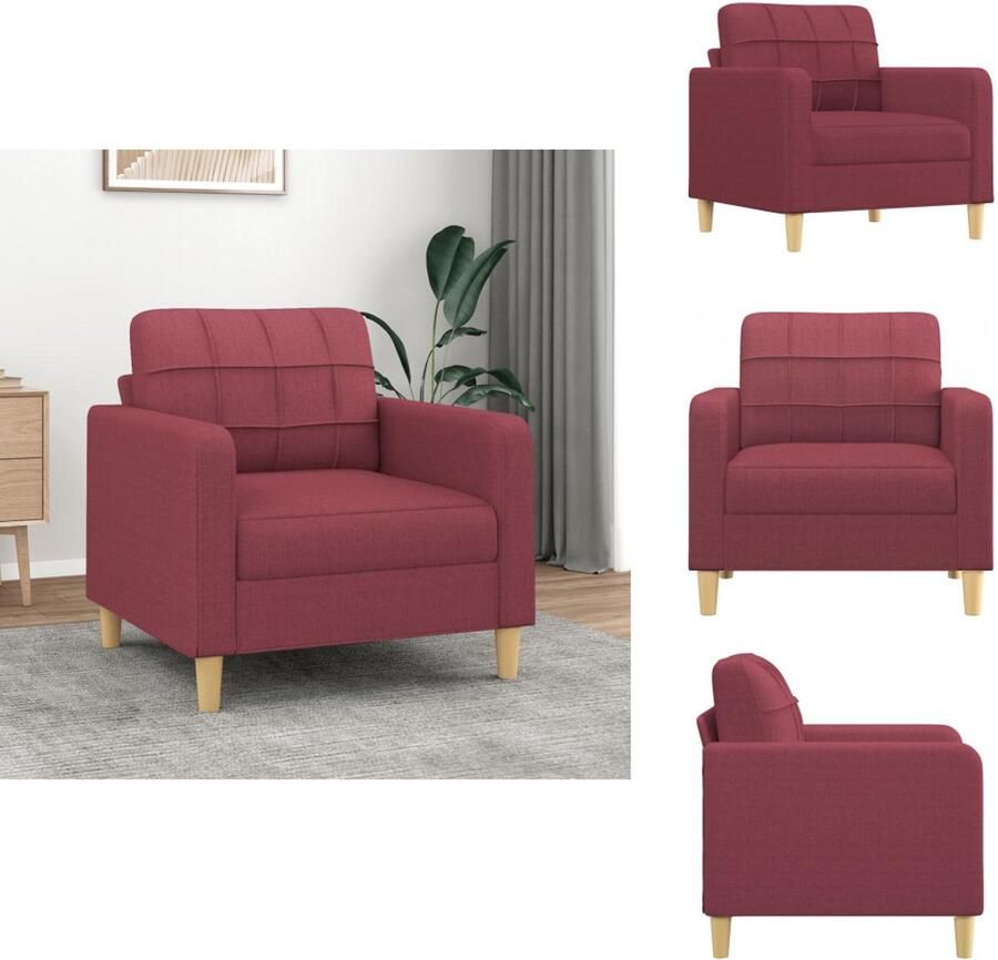 VidaXL Fauteuil Fauteuils Relaxfauteuil Leunstoel Fauteuil 60 cm stof wijnrood