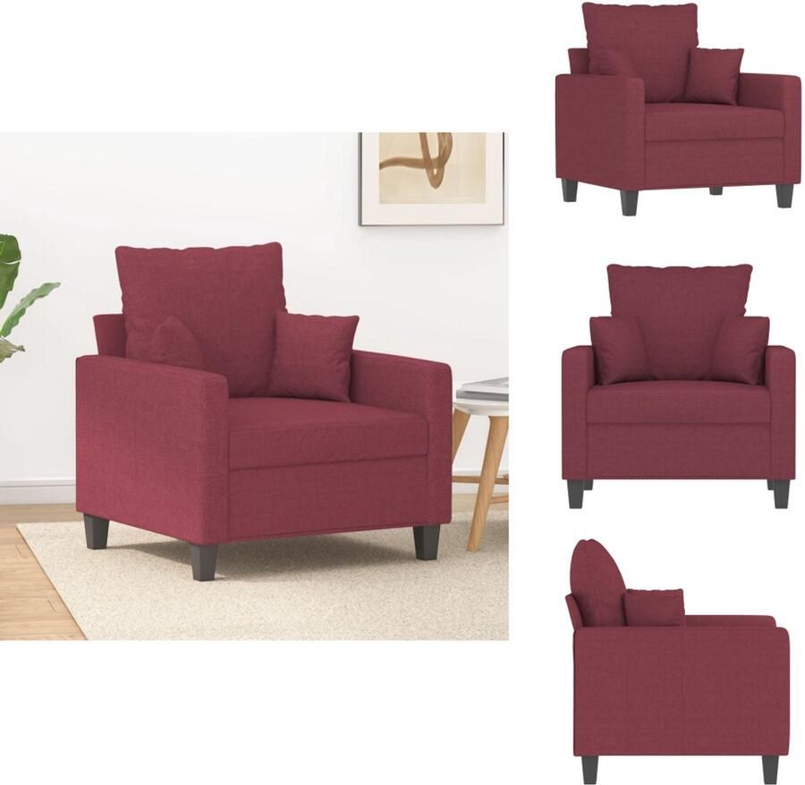 VidaXL Fauteuil Fauteuils Relaxfauteuil Leunstoel Fauteuil 60 cm stof wijnrood
