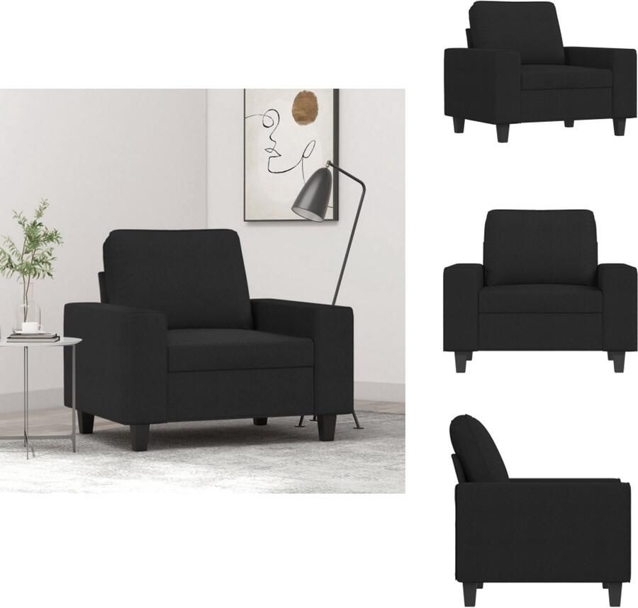 VidaXL Fauteuil Fauteuils Relaxfauteuil Leunstoel Fauteuil 60 cm stof zwart