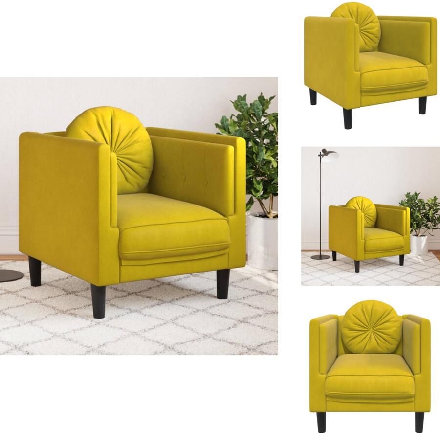 VidaXL Fauteuil Fauteuils Relaxfauteuil Leunstoel Fauteuil met kussen fluweel geel