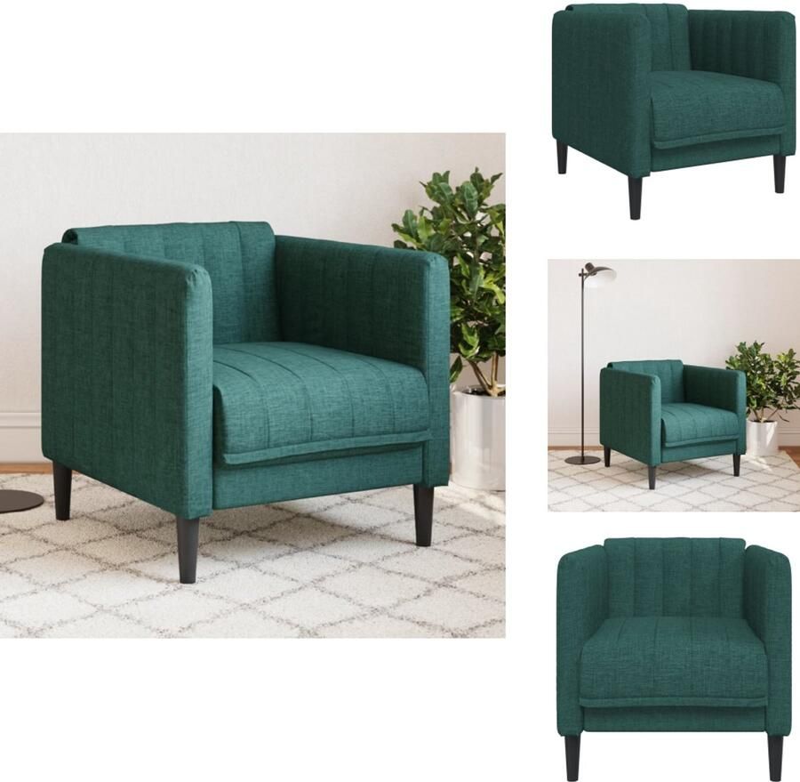 VidaXL Fauteuil Fauteuils Relaxfauteuil Leunstoel Fauteuil stof donkergroen