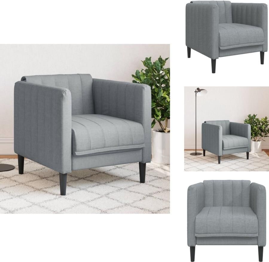 VidaXL Fauteuil Fauteuils Relaxfauteuil Leunstoel Fauteuil stof lichtgrijs