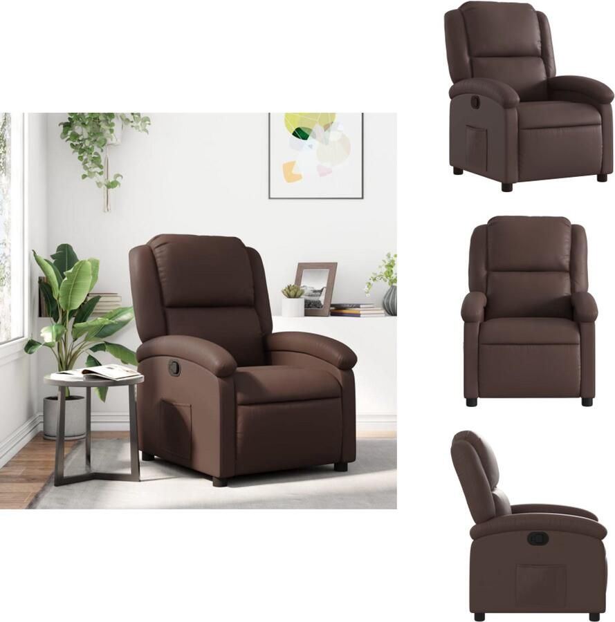 VidaXL Fauteuil Fauteuils Relaxfauteuil Leunstoel Fauteuil verstelbaar kunstleer bruin