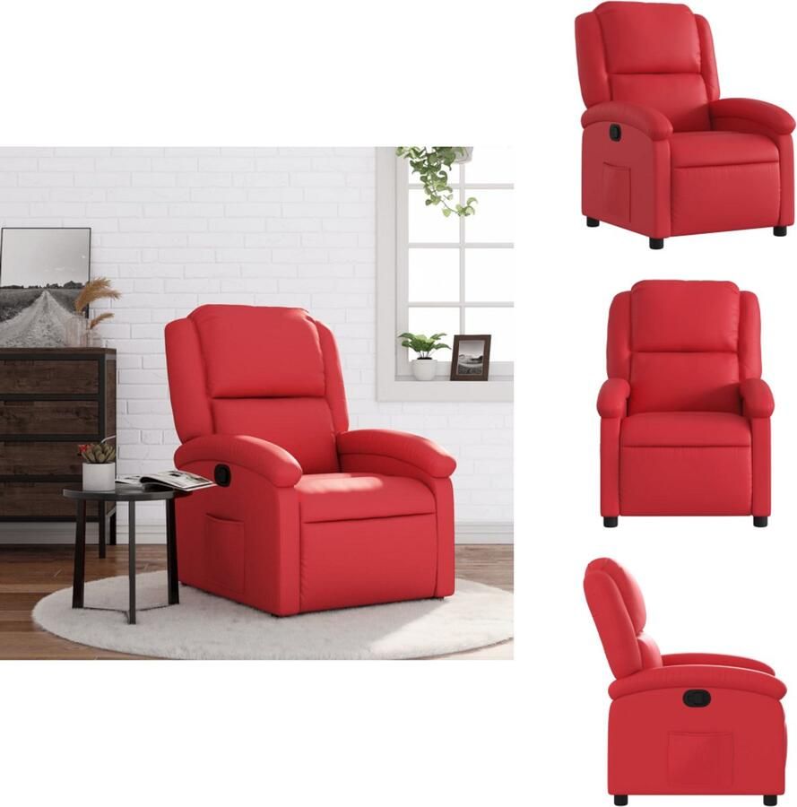 VidaXL Fauteuil Fauteuils Relaxfauteuil Leunstoel Fauteuil verstelbaar kunstleer rood