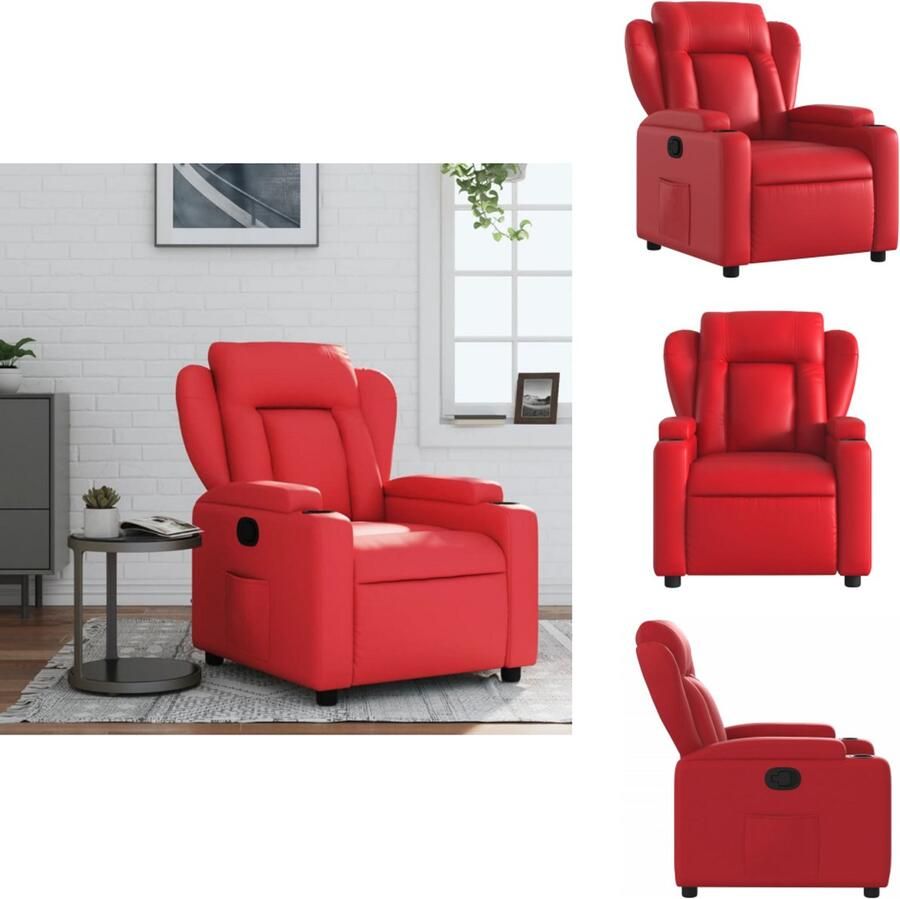 VidaXL Fauteuil Fauteuils Relaxfauteuil Leunstoel Fauteuil verstelbaar kunstleer rood